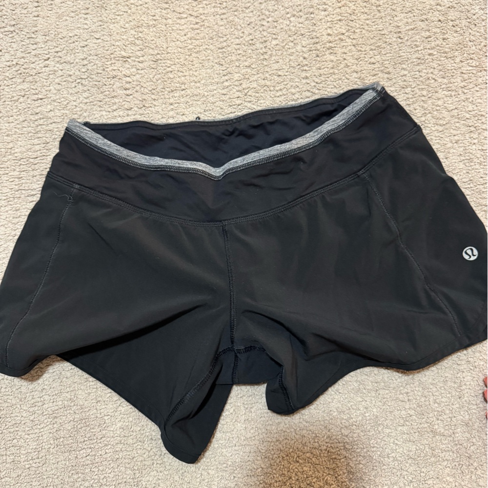 Black Lululemon athletic shorts